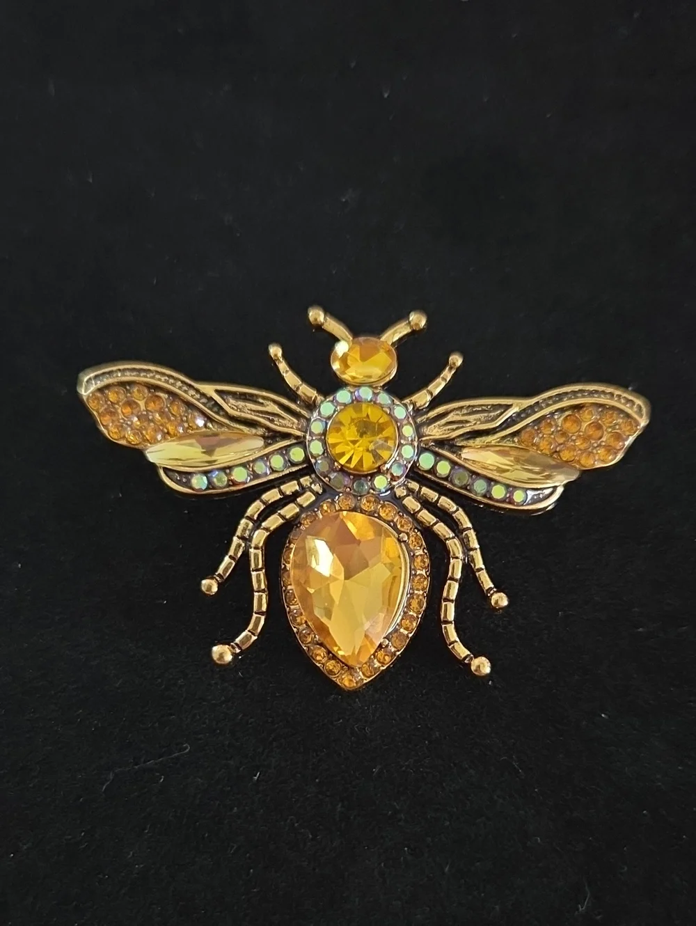 Amber Bee Brooch Pin